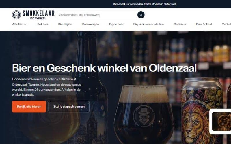 De homepage van smokkelaar.com